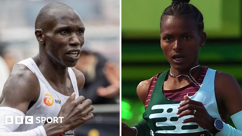 Geoffrey Kamworor and Mizan Alem