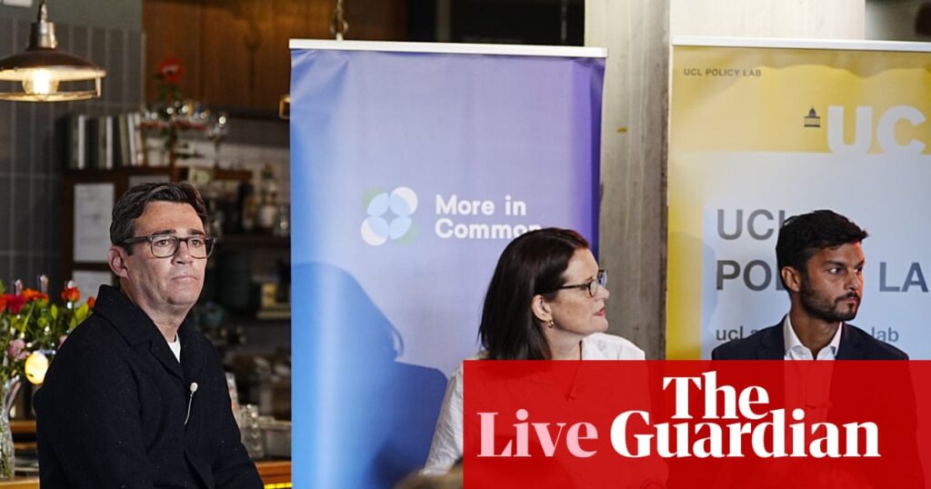 Andy Burnham calls for UK to rejoin EU within his lifetime and rejects claim he is fiscally irresponsible – UK politics live | Politics