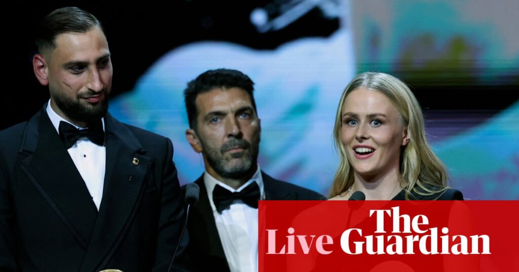Ballon d’Or 2025: Wiegman and Hampton win prizes, main player awards to come – live | Ballon d'Or