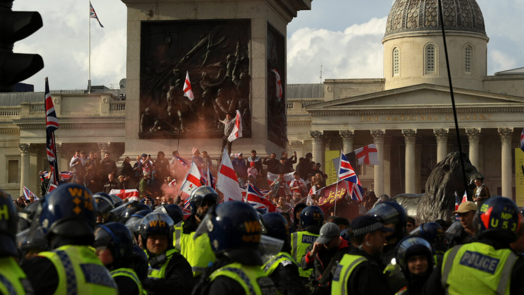 Dozens arrested after anti-immigration protesters scuffled with UK police | Protests