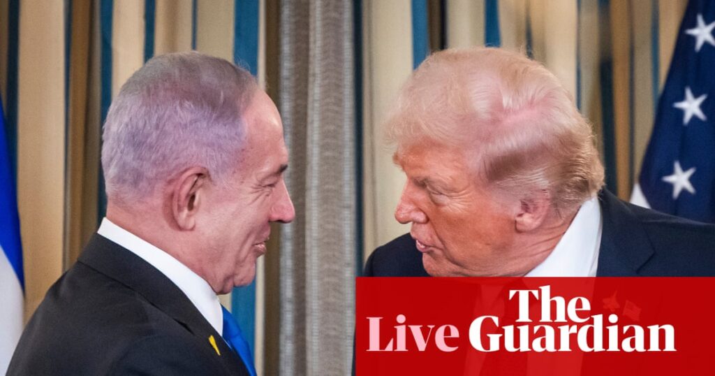 Netanyahu says he did not agree to Palestinian state as part of Trump Gaza plan, and IDF will remain ‘in most of the territory’ – live | Gaza