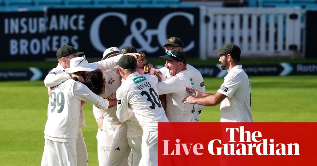 Nottinghamshire stun Surrey, Glamorgan promoted and more: county cricket, day four – live | County Championship