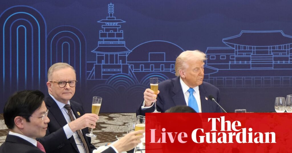 Australia politics live: Trump praises Albanese at dinner on Apec sidelines; Bowen predicts lower electricity prices | Australia news Australia politics live: Trump praises Albanese at dinner on Apec sidelines; Bowen predicts lower electricity prices | Australia news